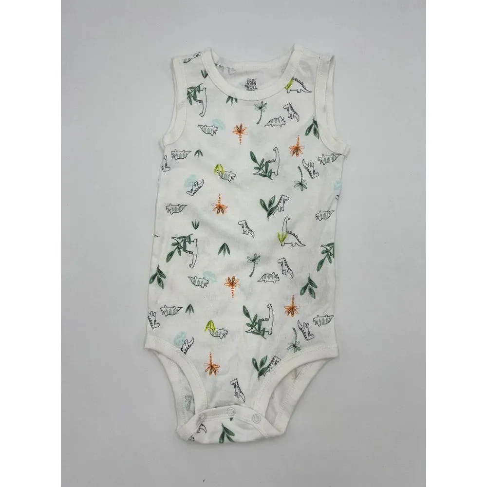 New Carter's Just One You Dinosaur Theme‎ Bodysuit For Baby Boy Size 24 M No Tag